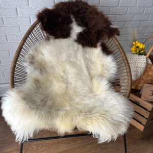 Follkee SheepSkin Rug American Jacob, Premium Quality Sheepskin Blanket, Australian SheepSkin, Soft Sheepskin, Sheepskin throw JKB8